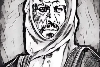 صورة تظهر بن مجلاد باللباس العربي الاصيل