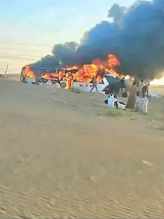 احتراق باص نقل جماعي في صافر