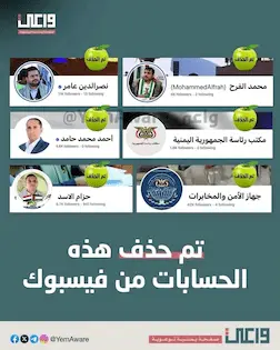 نموذج من الحسابات التي اغلقتها منصة واعي