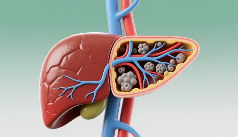 صورة تبين الكبد في جسم الانسان