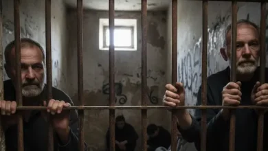 معتقلين خلف القضبان